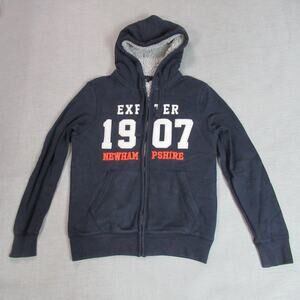 Exeter Hoodie Mens Sz L 90 Blue Sherpa Lined New Hampshire Full Zip Jacket Thick